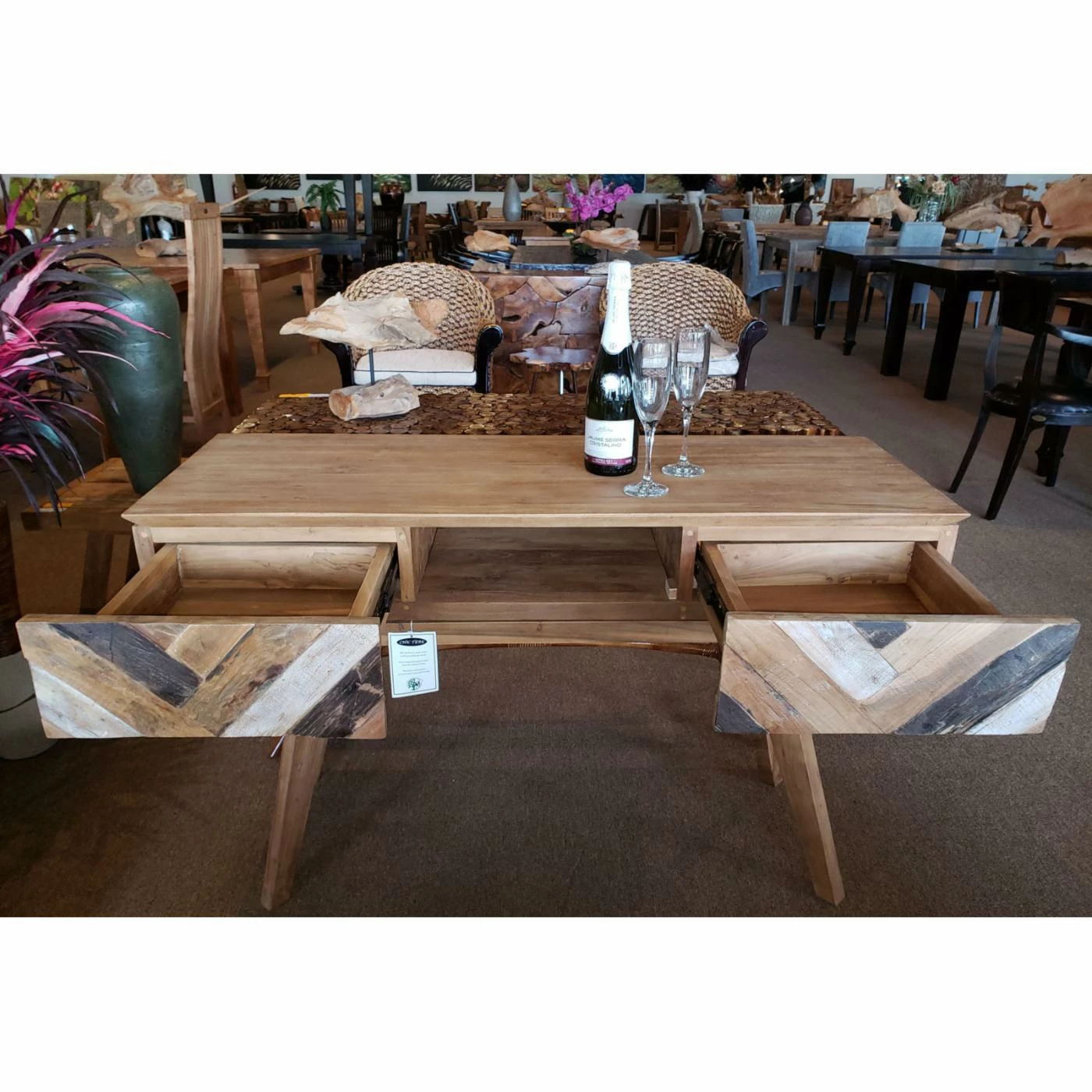 Best Pirce 🤩 Rustic Console Tables Chic Teak Art Deco Console Table 🤩 - Image 4