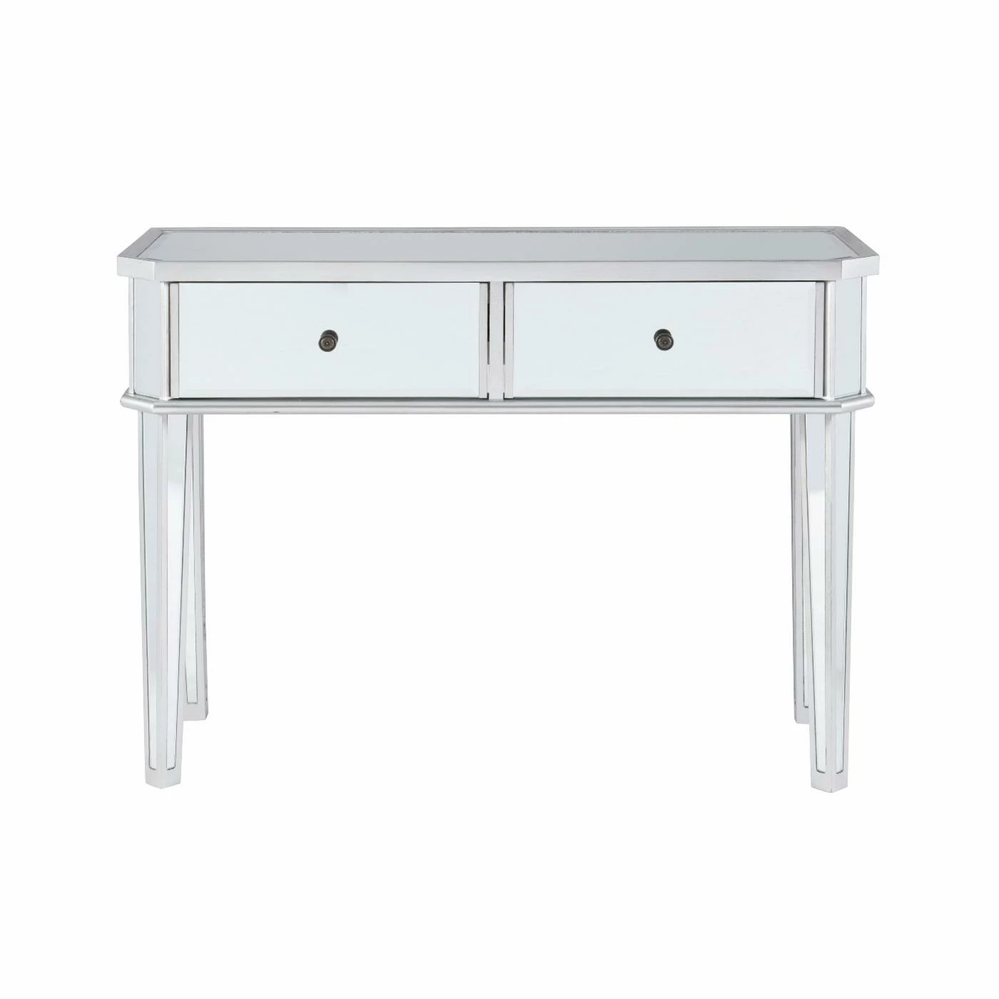 Brand new โจ Glam Console Tables Powell Mirrored 2-Drawer Small Console - Mirrored Surfaces And Luxe Silver Wood ๐ - Image 4