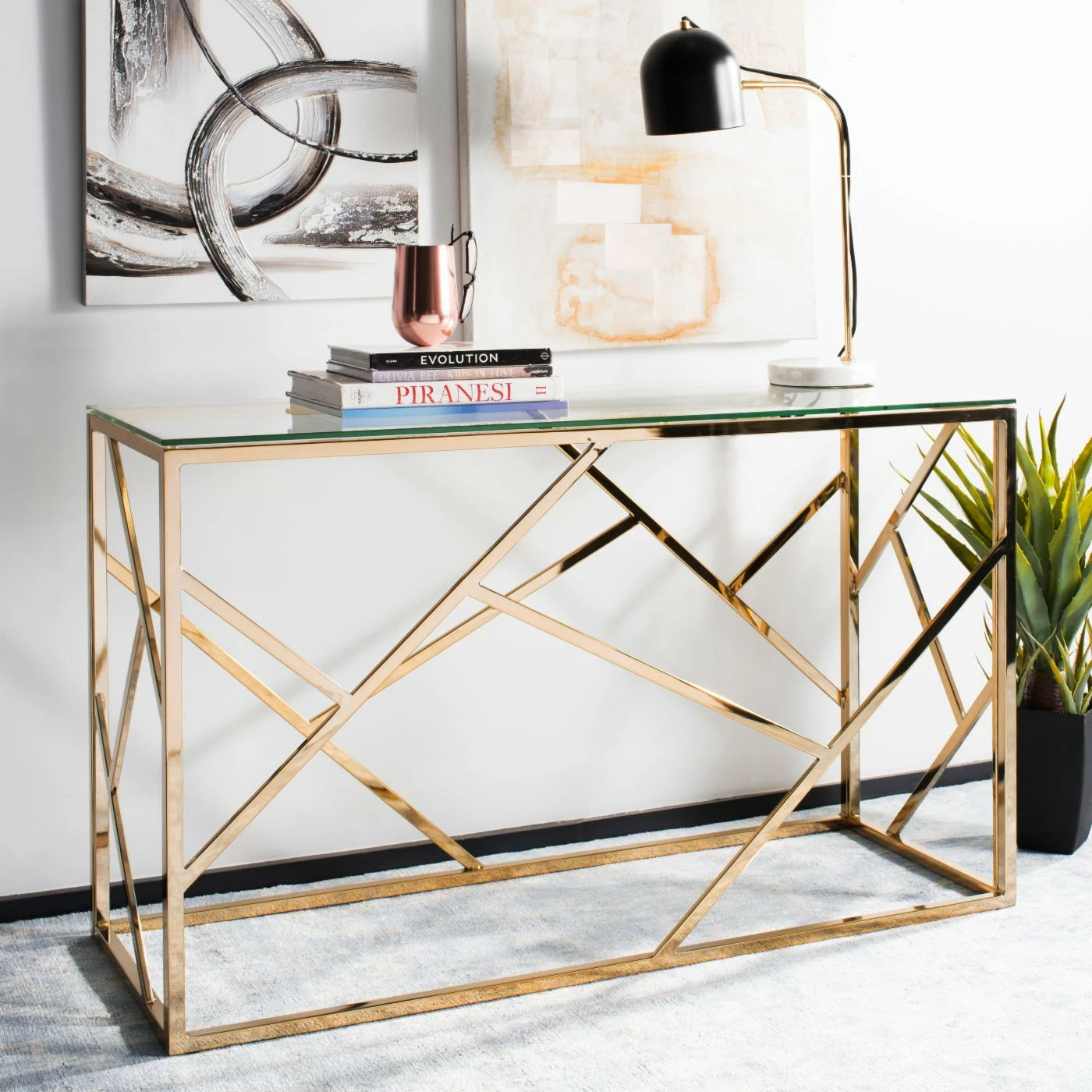 Best Sale ๐ Glam Console Tables Safavieh Namiko Console Table โค๏ธ - Image 6