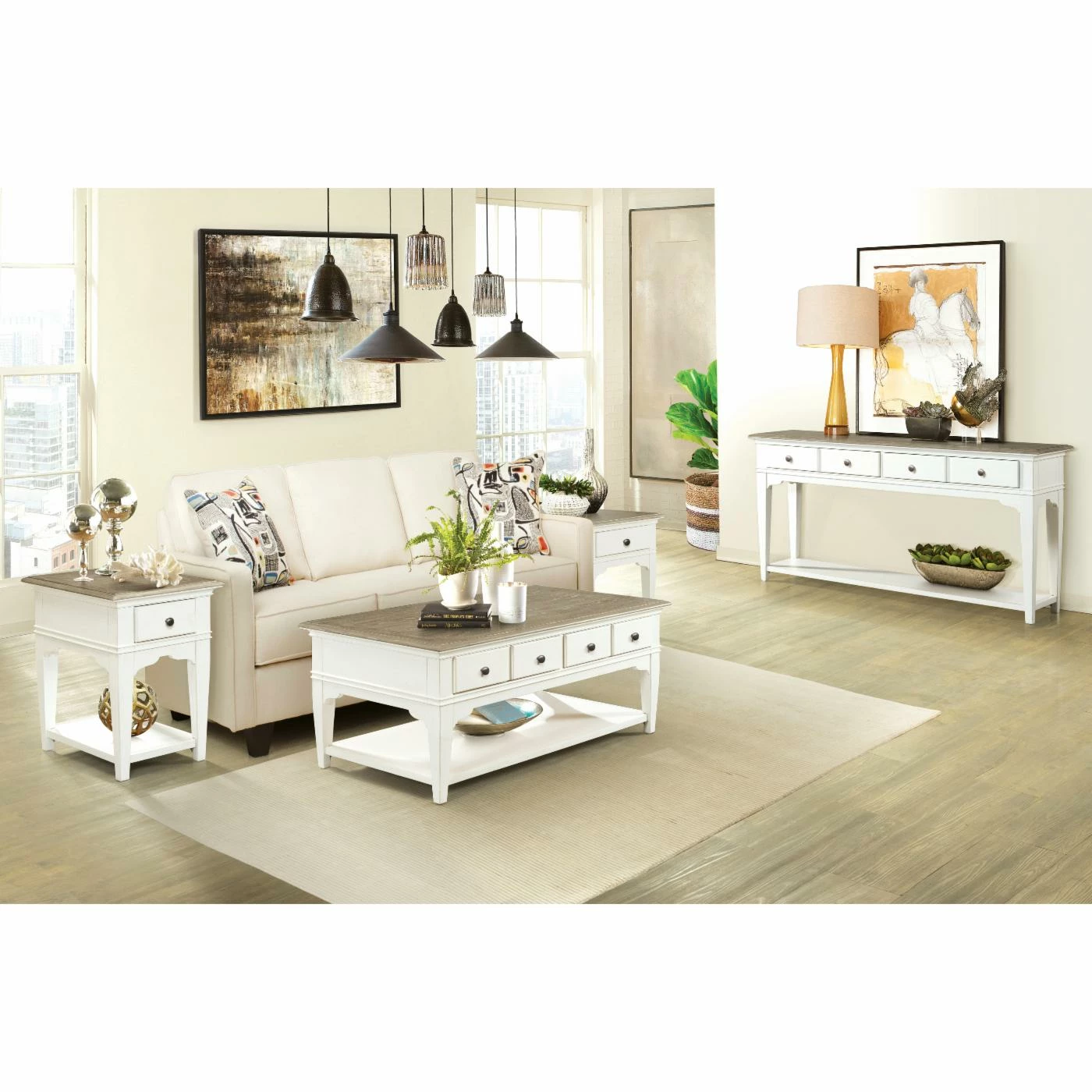 Best reviews of π Farmhouse & Cottage Style Console Tables Riverside Furniture Myra Leg Sofa Table π - Image 7