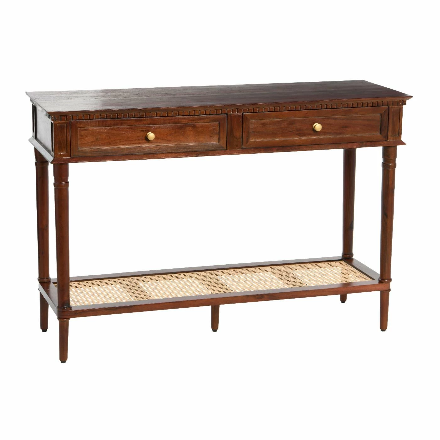 Promo 🎁 Coastal & Nautical Console Tables Creative Co-Op Maxwelton Wood And Cane Console Table - White 🥰 - Image 7