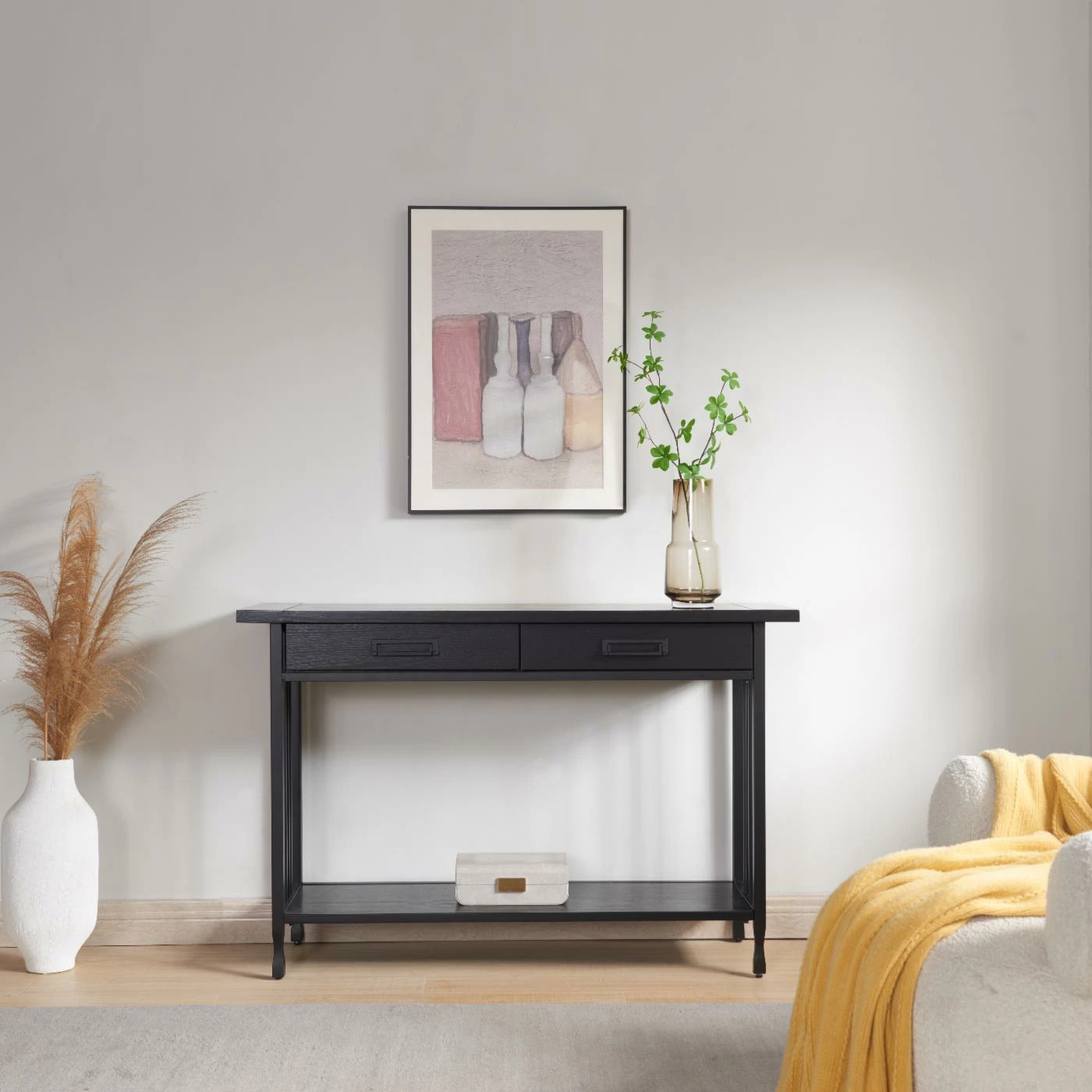 Promo ๐ Contemporary & Modern Console Tables Leick Home Ironcraft Two Drawer Console Table With Shelf - Black Wash ๐ - Image 7