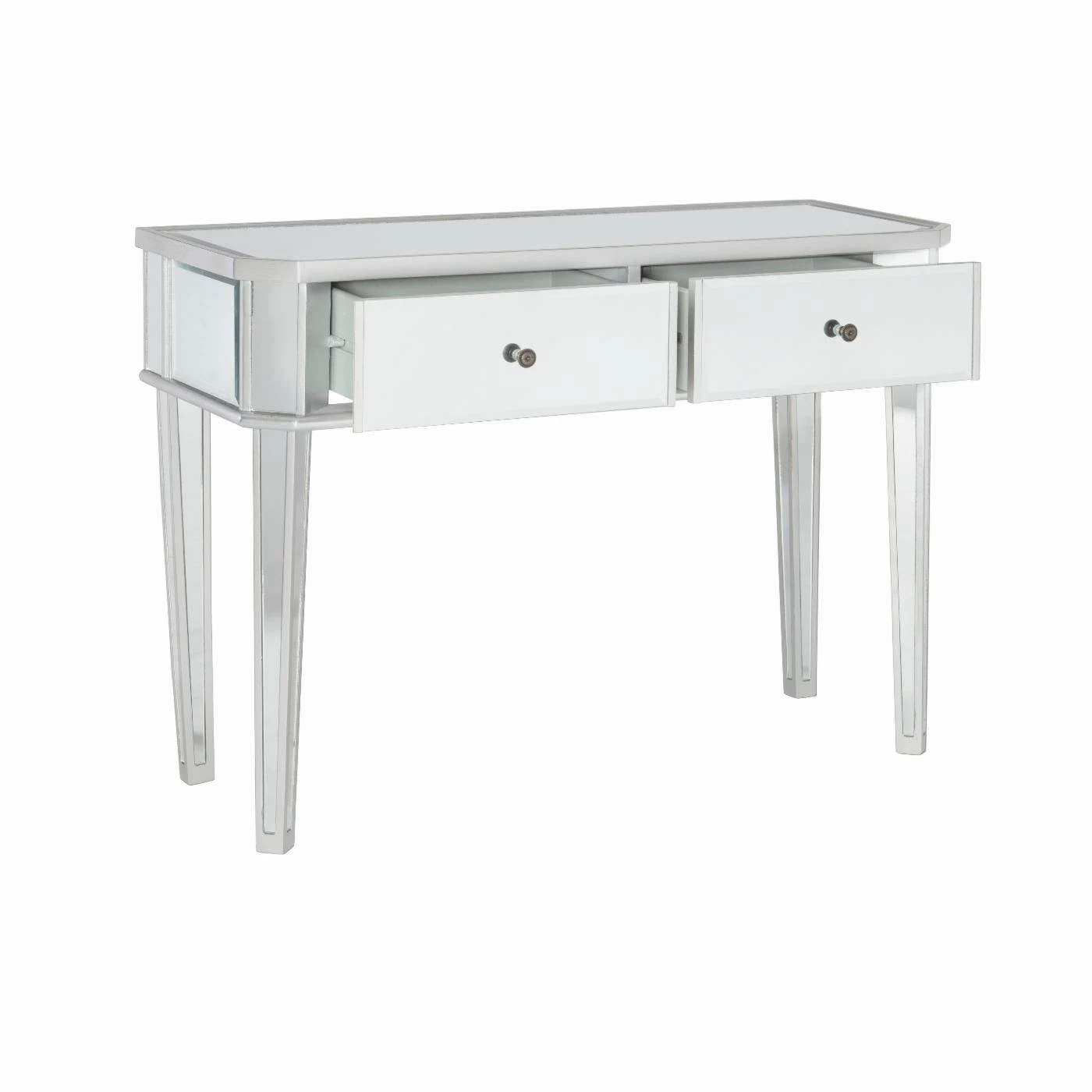 Brand new โจ Glam Console Tables Powell Mirrored 2-Drawer Small Console - Mirrored Surfaces And Luxe Silver Wood ๐ - Image 8