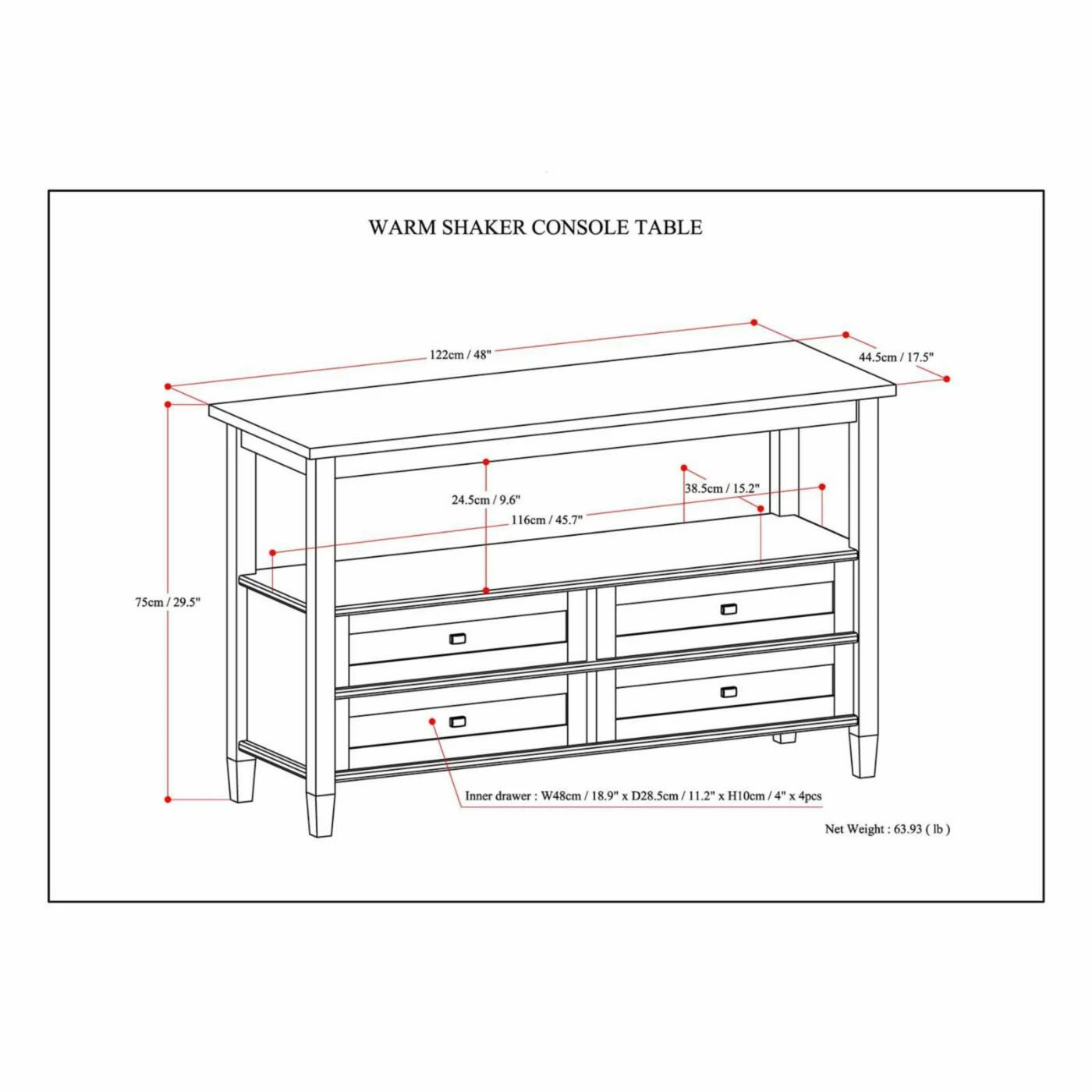 Wholesale ๐ Brooklyn & Max Transitional Console Tables Brooklyn + Max Lexington Pine Wood Console Table ๐งจ - Image 8