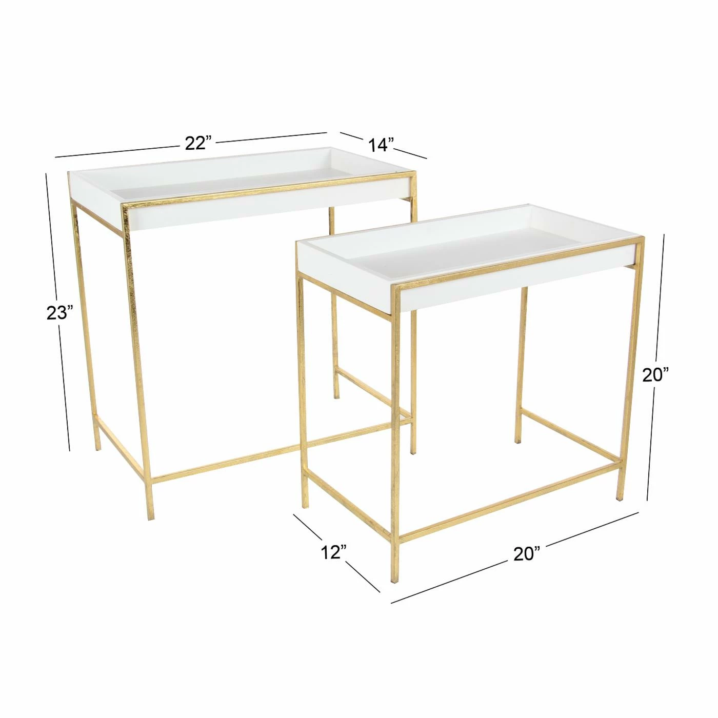 Promo ✔️ Glam Console Tables DecMode Contemporary Rectangular Nesting Console Tables - Set Of 2 ✨ - Image 8