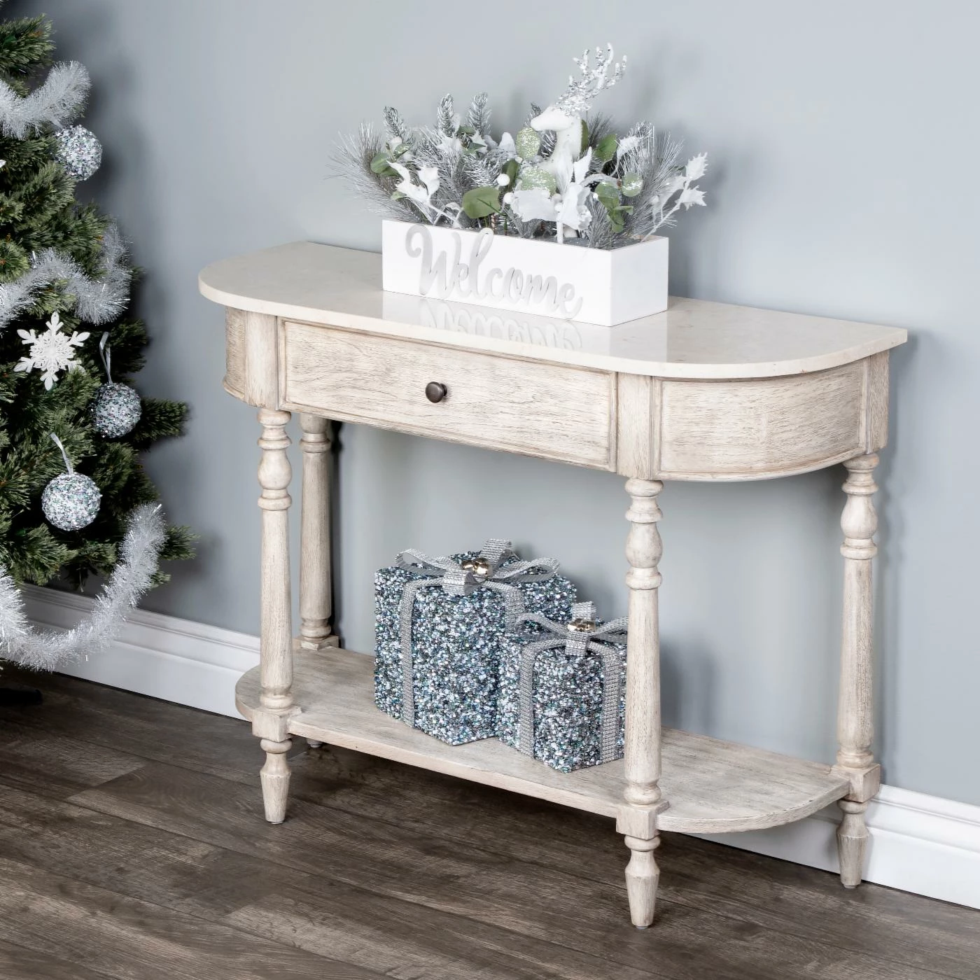 Promo ✔️ Butler Specialty Transitional Console Tables Butler Danielle Marble Console Table - Rustic Gray 🤩 - Image 9