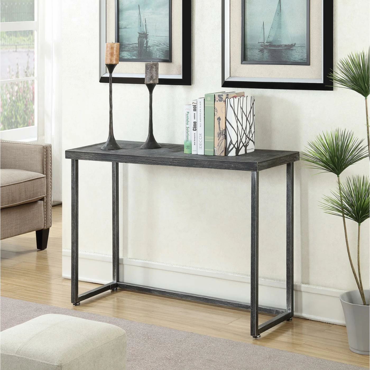 Budget ๐งจ Distressed & Industrial Style Console Tables Convenience Concepts Laredo Parquet Console Table โค๏ธ - Image 9