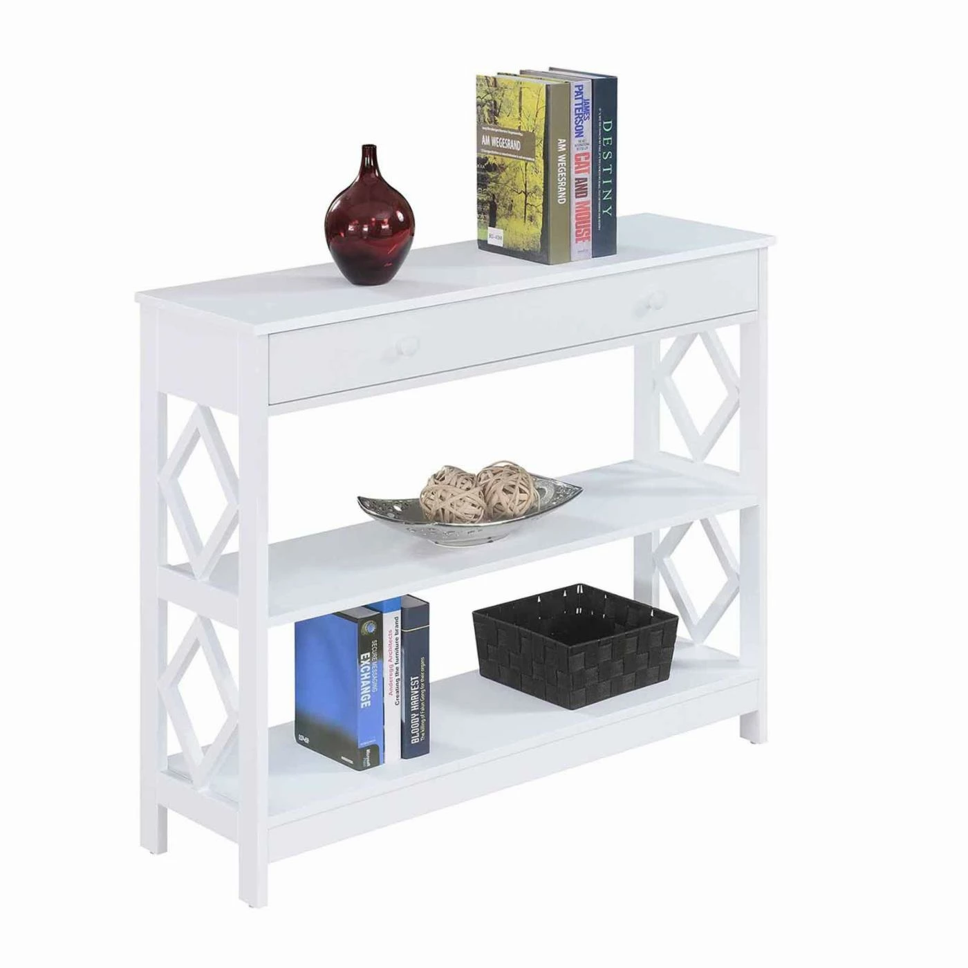 Cheapest 🎁 Transitional Console Tables Convenience Concepts Diamond 1 Drawer Console Table 💯 - Image 9