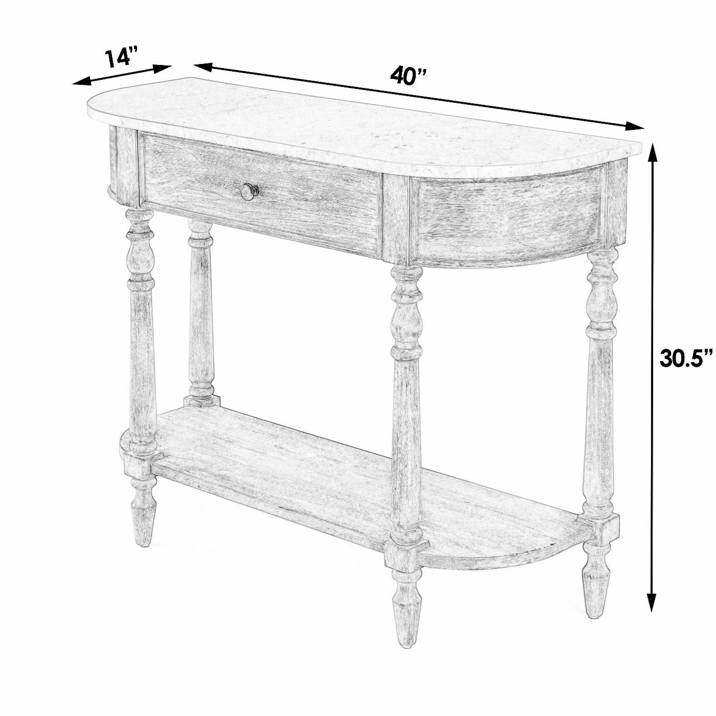 Promo ✔️ Butler Specialty Transitional Console Tables Butler Danielle Marble Console Table - Rustic Gray 🤩 - Image 10