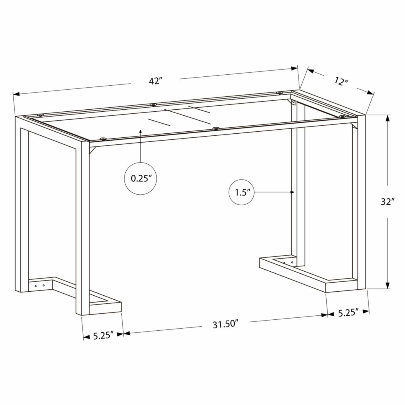 Top 10 🛒 Contemporary & Modern Console Tables Monarch Specialties Tempered Glass Top Rectangular Console Table 🛒 - Image 5