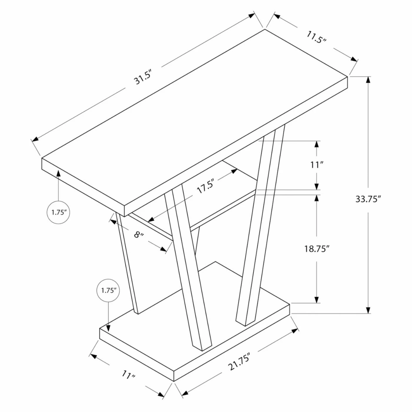Cheap π Monarch Specialties Transitional Console Tables Monarch I 2560 32 In. Hall Console Accent Table - White π - Image 2