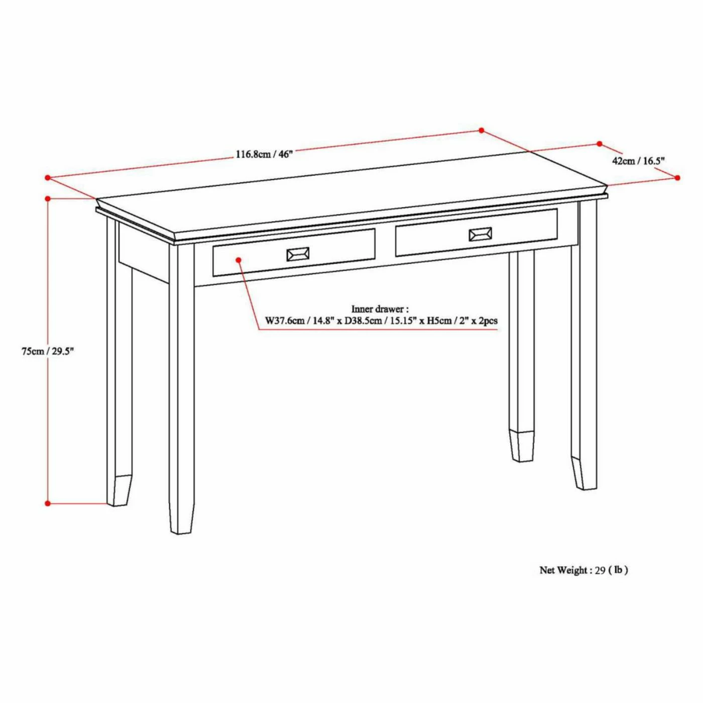 Cheapest ๐ฏ Brooklyn & Max Craftsman & Mission Style Console Tables Brooklyn + Max Holden Wood 46 In. Wide Contemporary Console Sofa Table ๐คฉ - Image 8