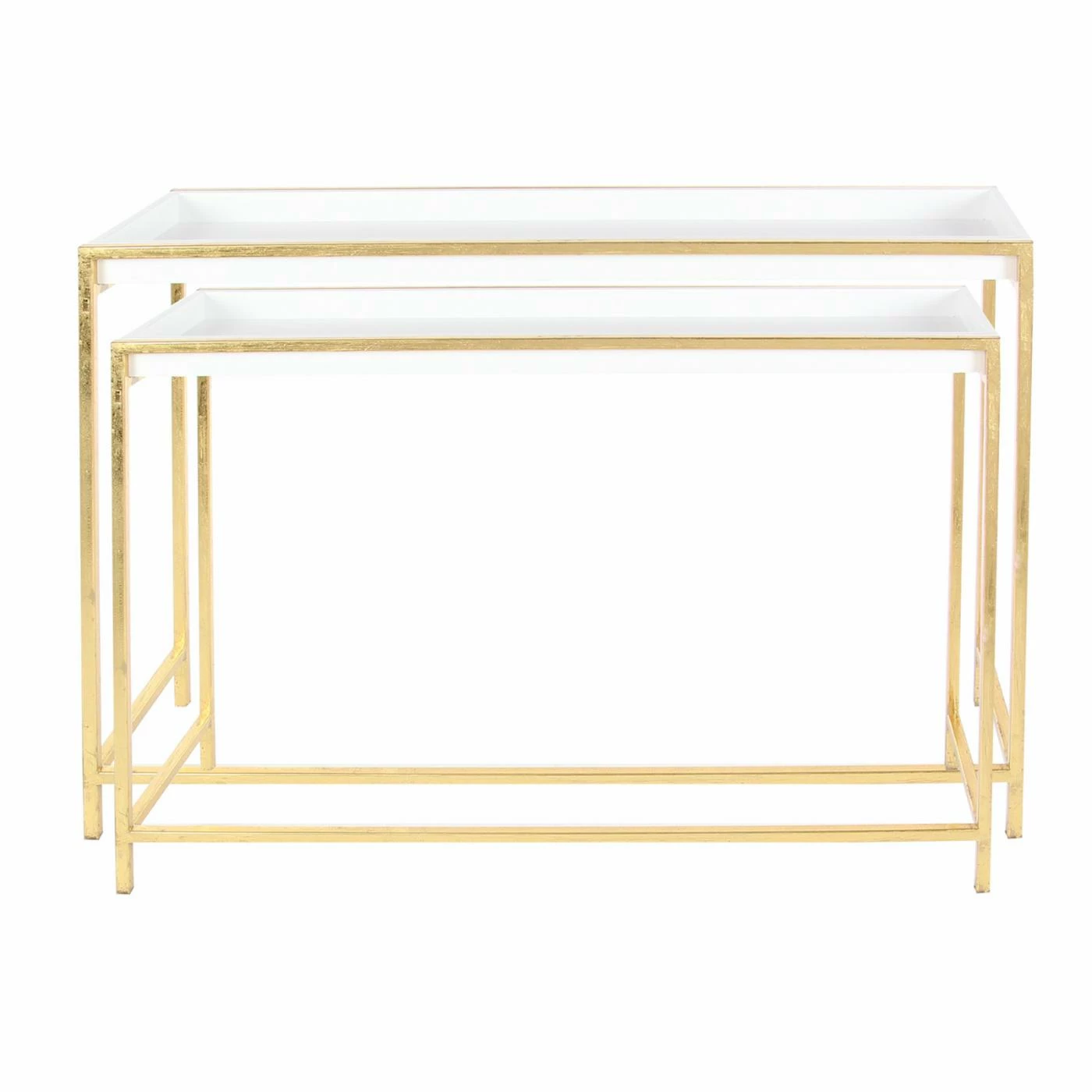 Promo ✔️ Glam Console Tables DecMode Contemporary Rectangular Nesting Console Tables - Set Of 2 ✨ - Image 10