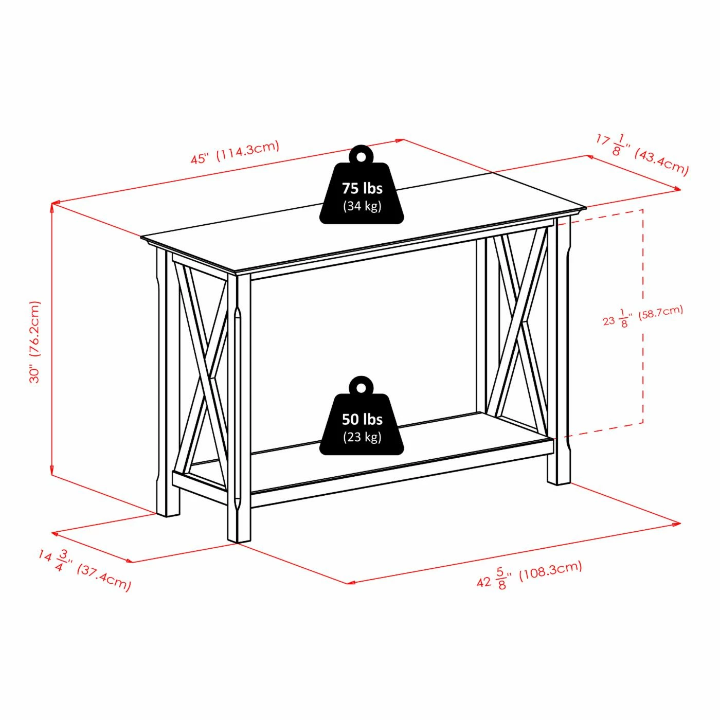 Best Sale 🎁 Winsome Transitional Console Tables Xola Console Table 👏 - Image 6