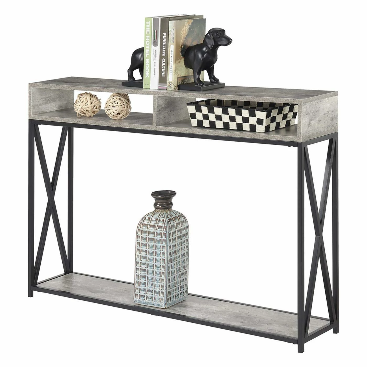 New π Craftsman & Mission Style Console Tables Convenience Concepts Tucson Deluxe 2 Tier Console Table π - Image 3