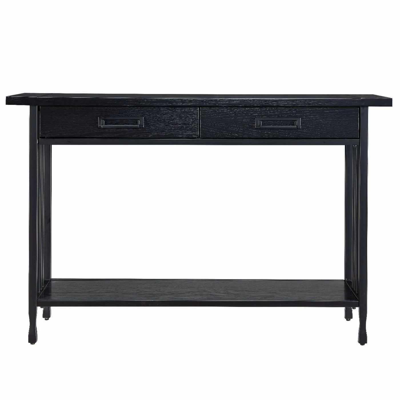 Promo ๐ Contemporary & Modern Console Tables Leick Home Ironcraft Two Drawer Console Table With Shelf - Black Wash ๐ - Image 3