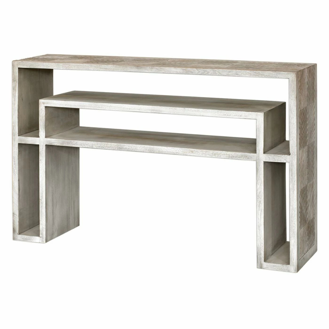 Best Pirce ๐ Mid-Century Modern Console Tables Uttermost Genara Carved Console Table ๐ - Image 3