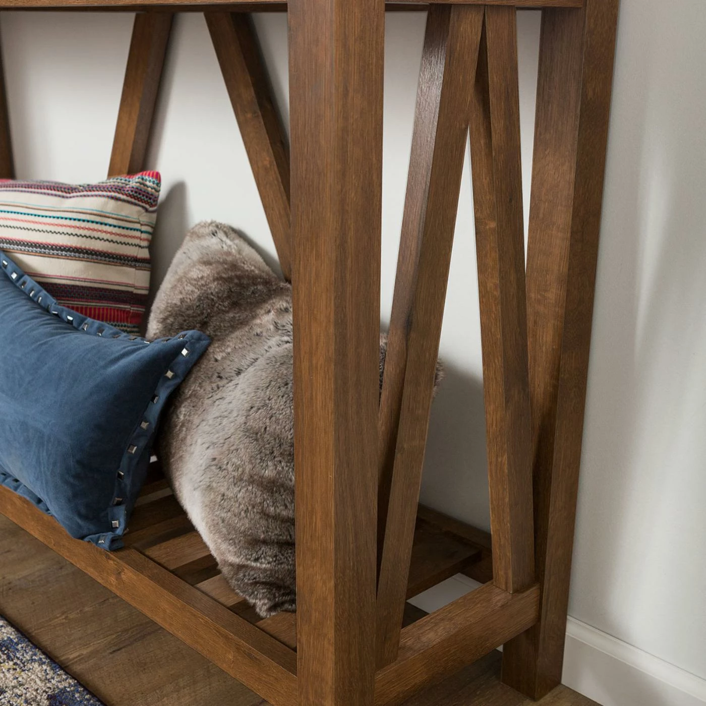 Cheapest ๐ฅฐ Farmhouse & Cottage Style Console Tables Walker Edison A-Frame Rustic Entry Console Table โ๏ธ - Image 3