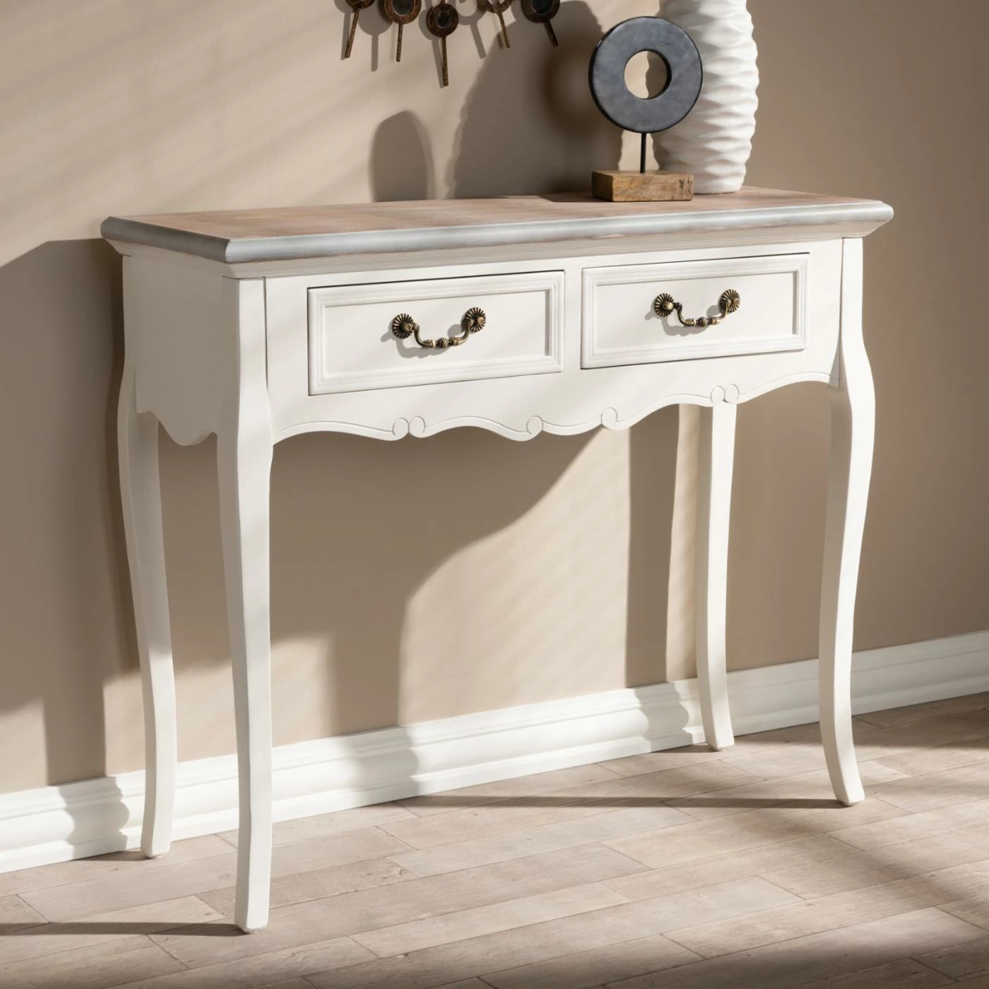 Top 10 ๐ฅ Farmhouse & Cottage Style Console Tables Baxton Studio Capucine French Country Cottage 2 Drawer Console Table ๐ - Image 3
