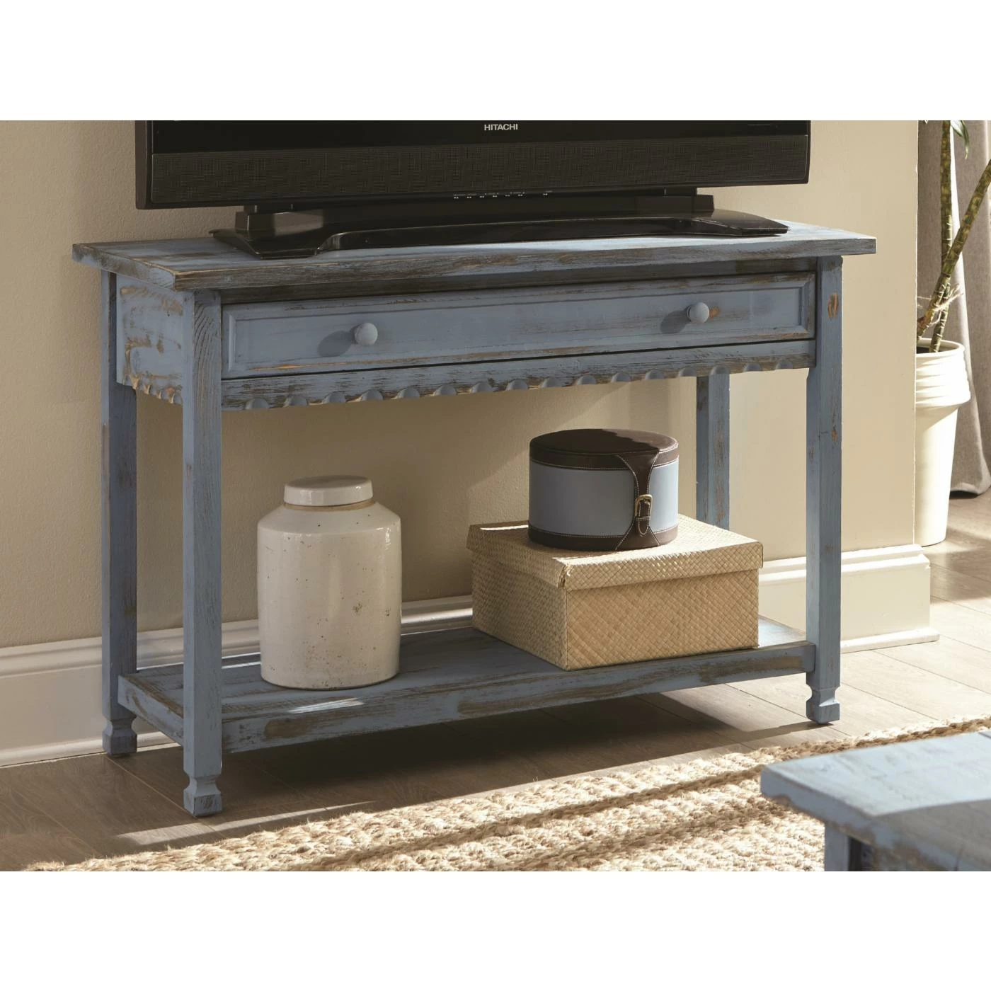 Best deal โ๏ธ Classic & Traditional Console Tables Alaterre Furniture Country Cottage Media/Console Table - Blue Antique ๐งจ - Image 2