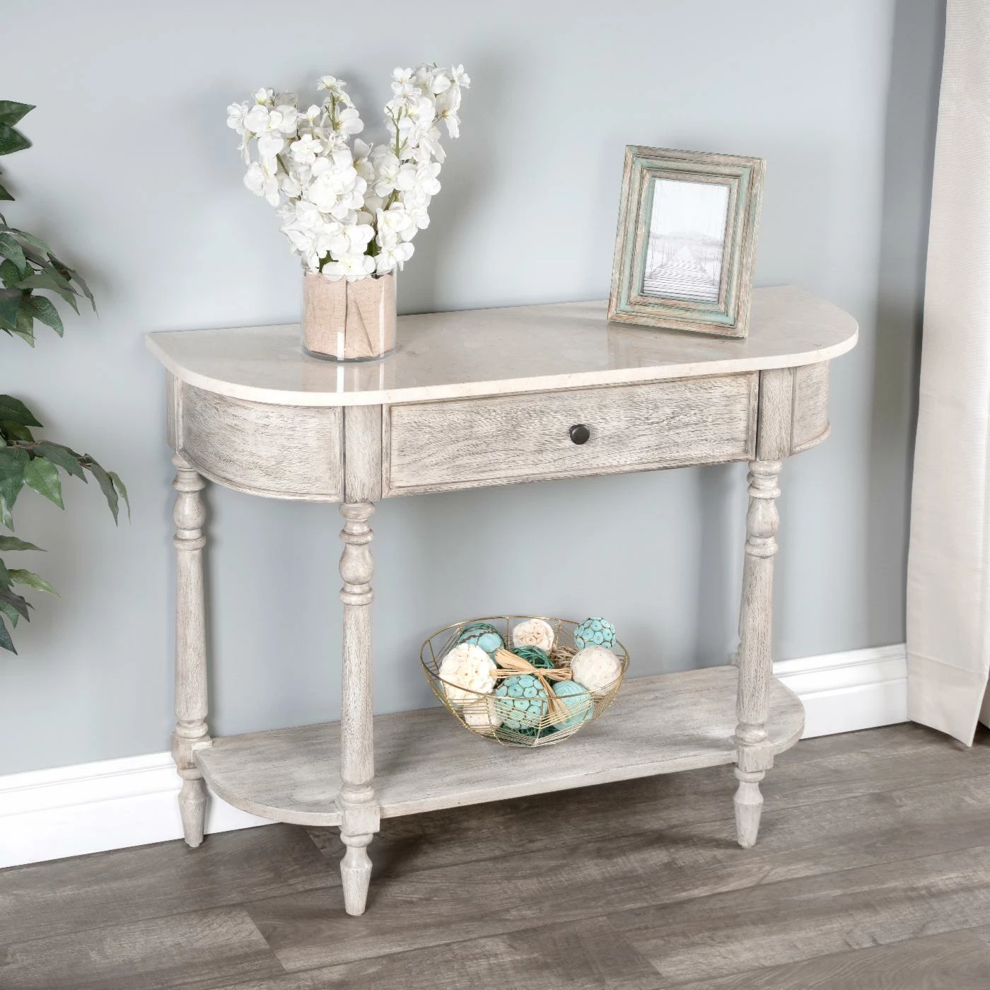 Promo ✔️ Butler Specialty Transitional Console Tables Butler Danielle Marble Console Table - Rustic Gray 🤩 - Image 2