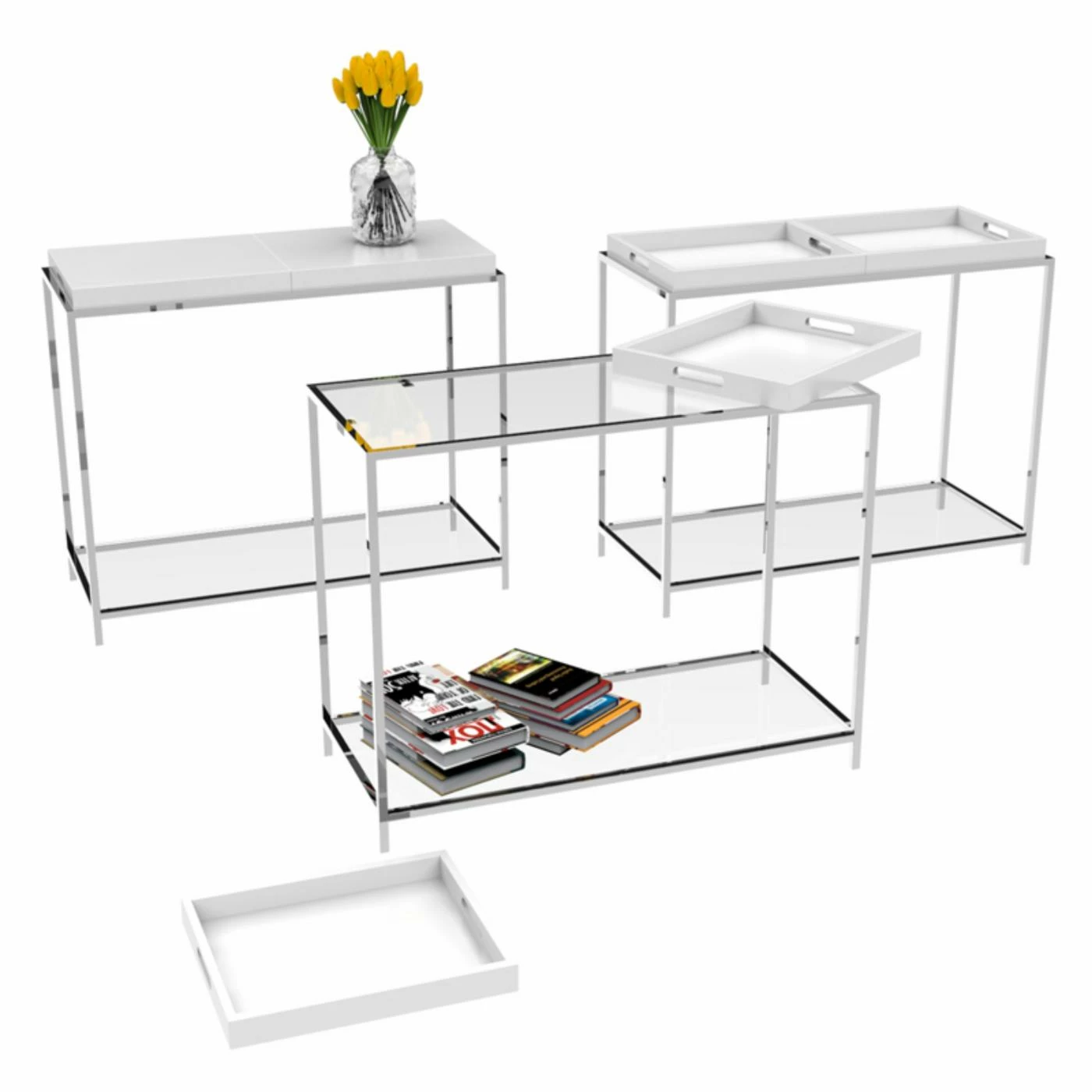 Best Pirce ๐ Contemporary & Modern Console Tables Convenience Concepts Palm Beach Console Table - White โ๏ธ - Image 2