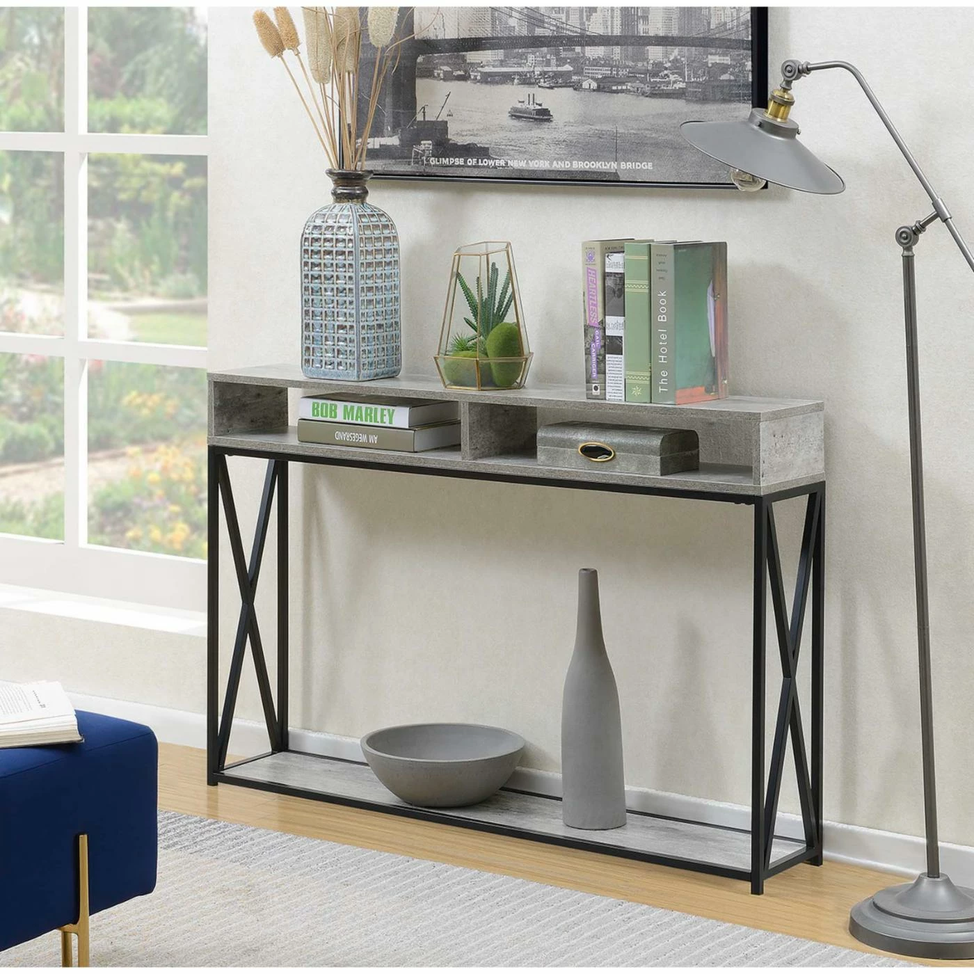 New π Craftsman & Mission Style Console Tables Convenience Concepts Tucson Deluxe 2 Tier Console Table π - Image 2