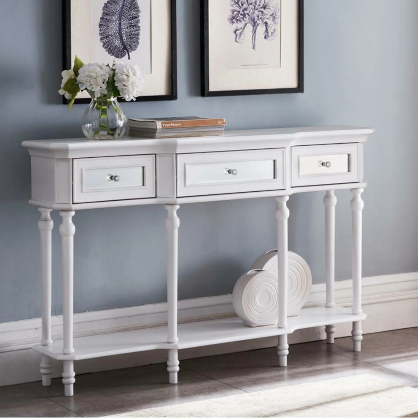 Cheap β K&B Furniture Classic & Traditional Console Tables K&B Furniture Traditional 3 Drawer Console Table With 1 Shelf β¨ - Image 2