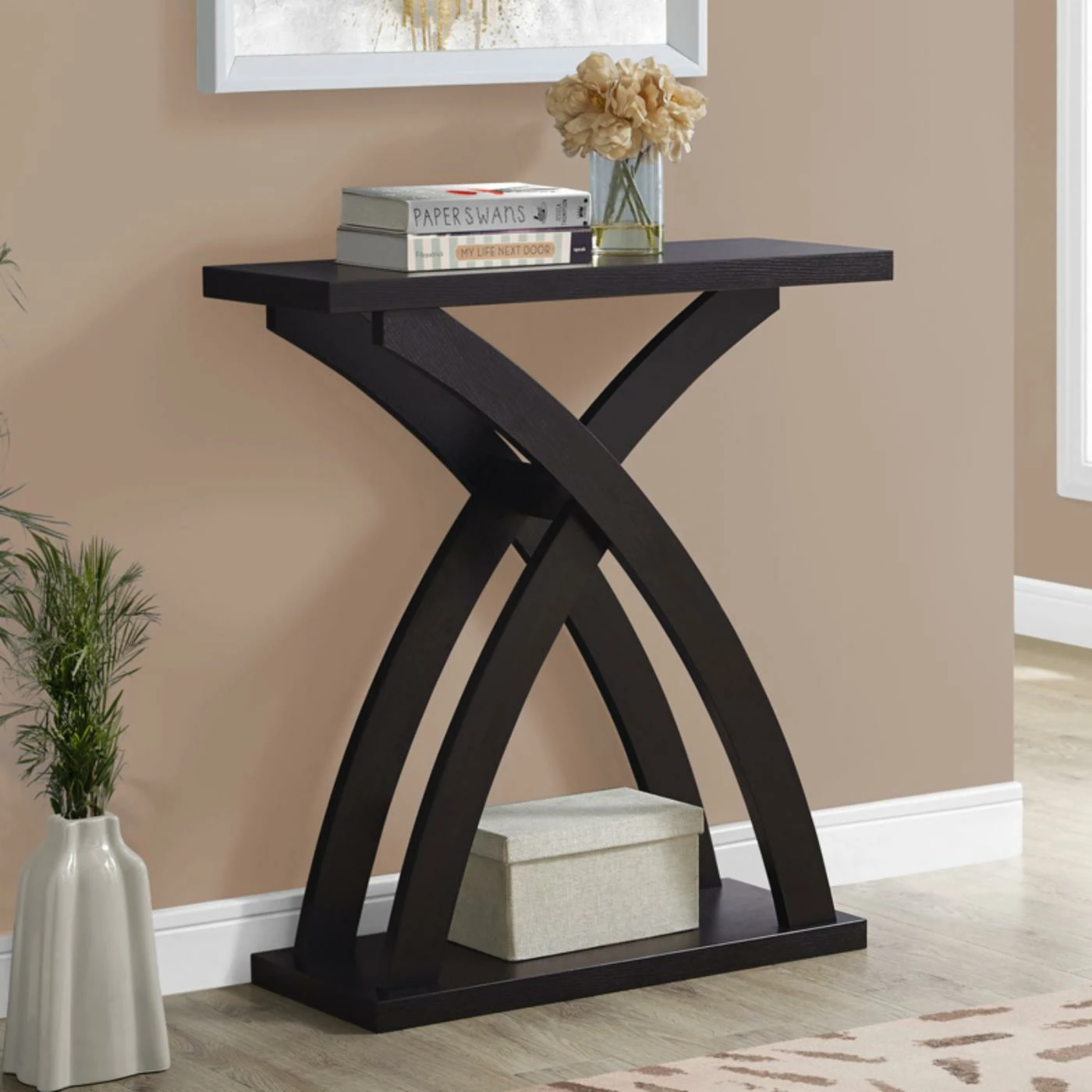 New 🔔 Contemporary & Modern Console Tables Monarch Specialties Rectangular Curved Leg Console Table 🛒 - Image 2