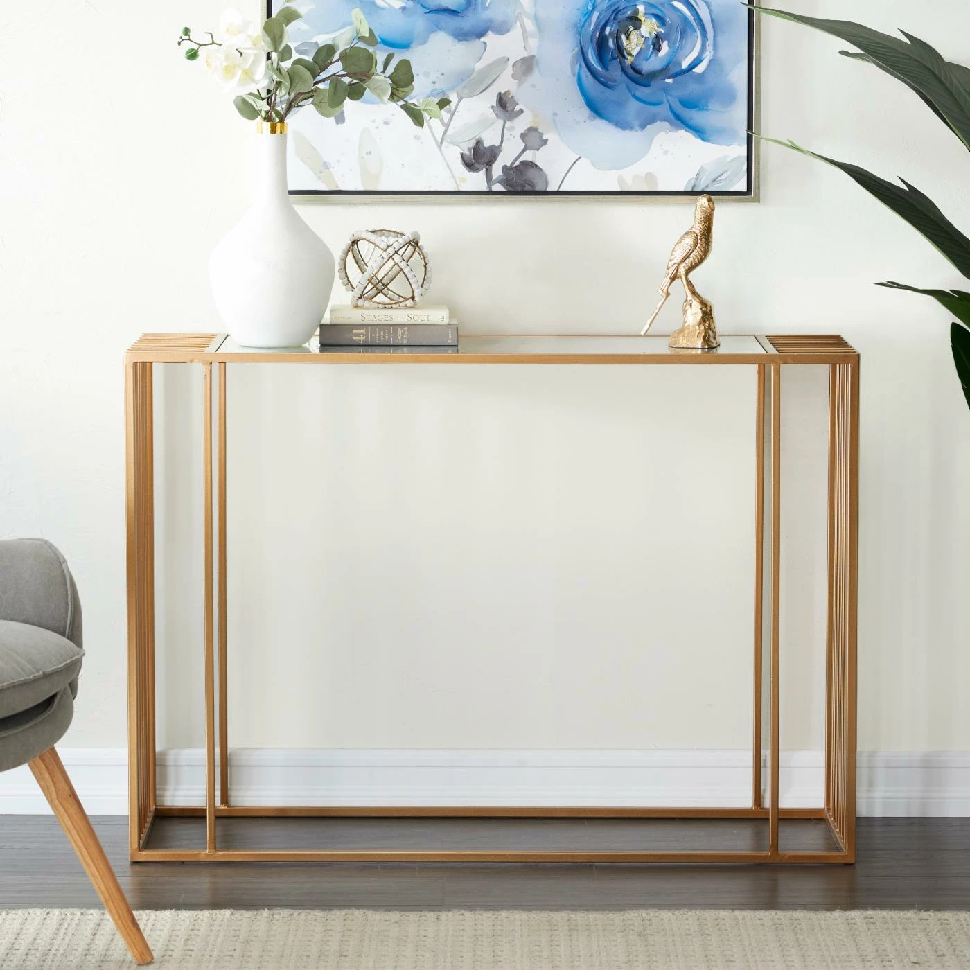 Coupon ❤️ Contemporary & Modern Console Tables DecMode Contemporary Grid Frame Console Table ❤️ - Image 2