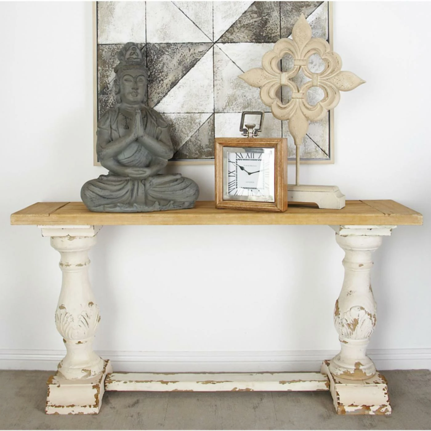 Top 10 π Farmhouse & Cottage Style Console Tables DecMode Wooden Rectangle Console Table π - Image 2