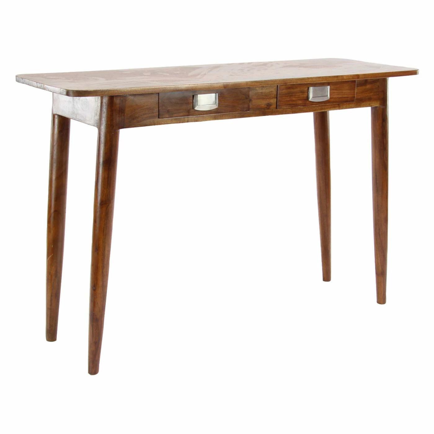 Coupon ❤️ Mid-Century Modern Console Tables DecMode Modern Kanaloa Wood Stained Brown Console Table With Drawers 🎁 - Image 2