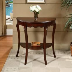 Wholesale 😀 Contemporary & Modern Console Tables All Things Cedar Half Moon Console Table With Shelf 🛒