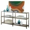 Hot Sale ⌛ Contemporary & Modern Console Tables Benzara Industrial Metal Bookcase With Glass Shelves 🔥