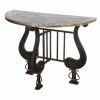 Best Pirce 🌟 Distressed & Industrial Style Console Tables Benzara Antique Upgraded Demilune Console Table ✨