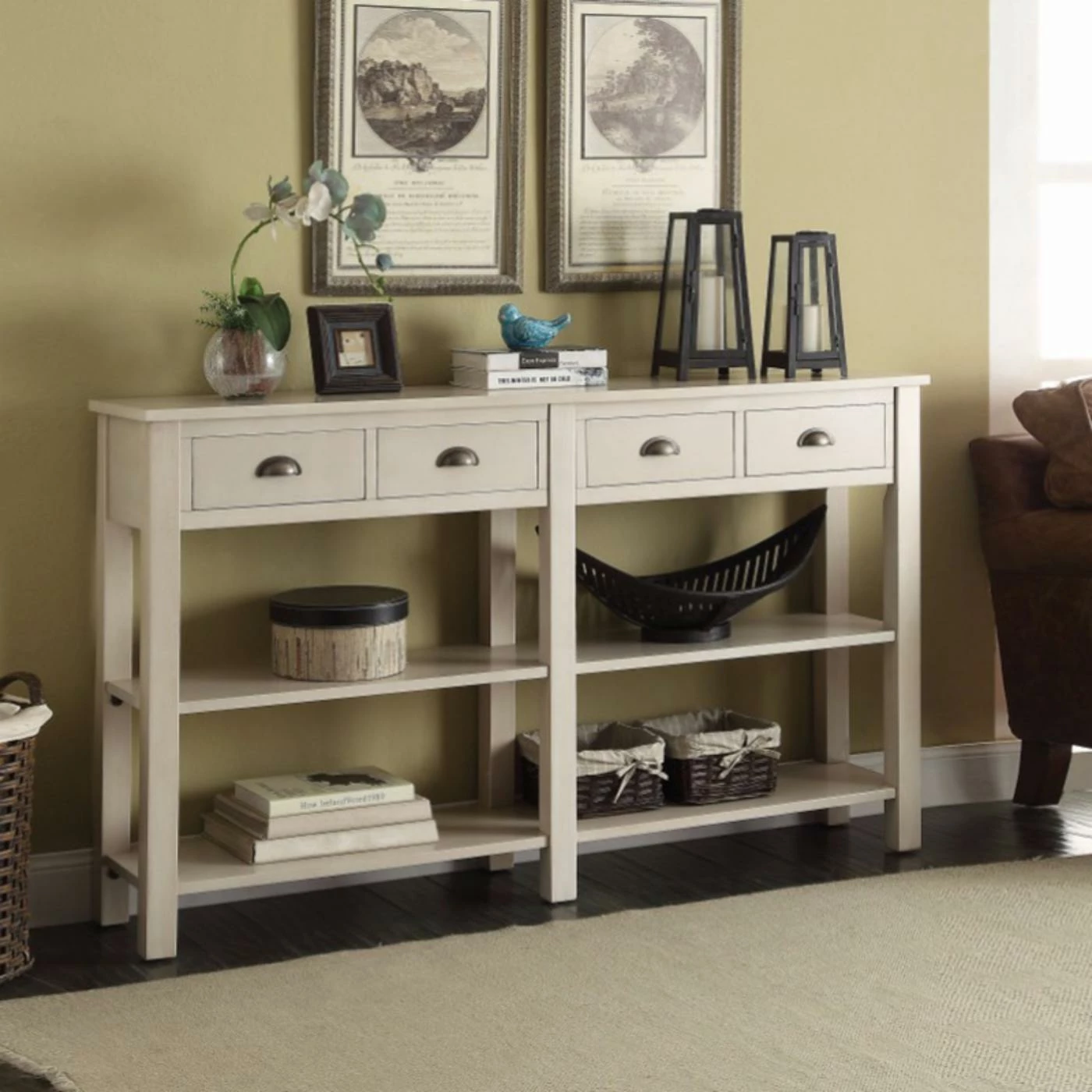 Best Sale β€οΈ Transitional Console Tables Benzara Rectangular 4 Drawer Console Table π―