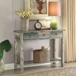Discount 🤩 Rustic Console Tables Benzara Beautiful Distressed Console Table ❤️