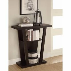 Hot Sale 🎁 Contemporary & Modern Console Tables Benzara Angled Wooden Console Table With Storage Space 🥰