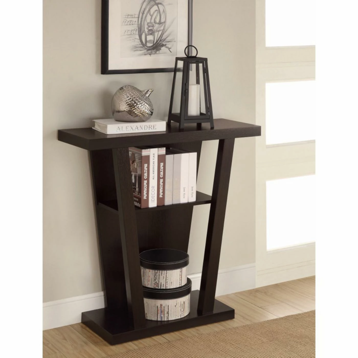 Hot Sale π Contemporary & Modern Console Tables Benzara Angled Wooden Console Table With Storage Space π₯°