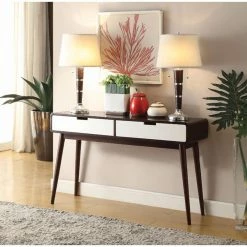 Promo ❤️ Scandinavian Style Console Tables Benzara Beautiful Sofa Table With 2 Drawers ⌛