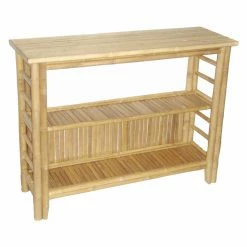 Flash Sale ⌛ Tropical Console Tables Bamboo54 Bamboo Fancy Shelf Console Table Shelf 🎁