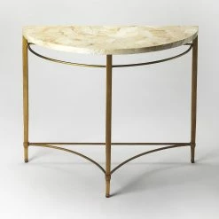 Hot Sale 👍 Contemporary & Modern Console Tables Butler Specialty Marlena Cabebe Shell Demilune Console Table ⌛