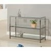 Best Pirce 👍 Contemporary & Modern Console Tables Coaster Furniture Glass Top Console Table With 2 Glass Shelves 🧨