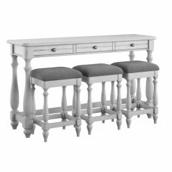 Best deal ๐คฉ Coastal & Nautical Console Tables Wallace & Bay Mariano Oyster Shell Sofa Table With Stools ๐งจ