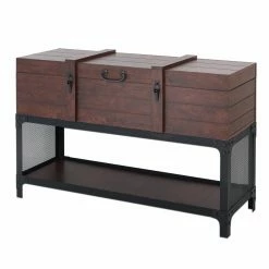 Flash Sale ❤️ Rustic Console Tables Furniture Of America Dunstable Urban Walnut 1-Shelf Trunk Console Table ✨