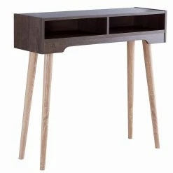 Budget 😍 Mid-Century Modern Console Tables Furniture Of America Funkhouser Mid-Century 2-Shelf Console Table - Weathered Walnut 😉