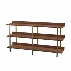 New โค๏ธ Contemporary & Modern Console Tables Furniture Of America Halima 3-Shelf Display Shelf - Light Walnut ๐