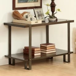 Cheapest 😀 Rustic Console Tables Furniture Of America Rustic Rectangular Sofa Table - Dark Oak ⌛