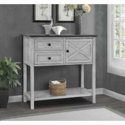 Coupon ⭐ Farmhouse & Cottage Style Console Tables Gallerie Decor Framingham Farmhouse Console Table 👍