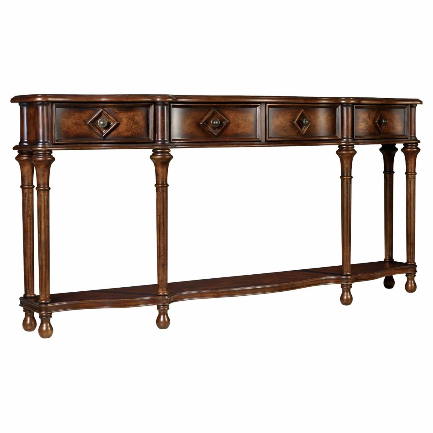 Discount π₯° Transitional Console Tables Hooker Furniture Hall Rectangular 4 Drawer Console Table π